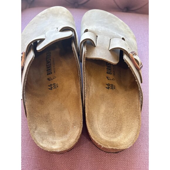 BIRKENSTOCK Boston Oiled Leather Clogs in Tabacco Brown 46 New with Box Slides - Picture 9 of 15